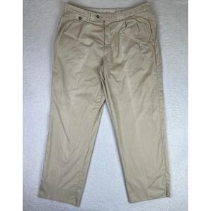 Faconnable Pants Mens 42x32 Beige Classic Fit Cotton Pleated Chino Casual
